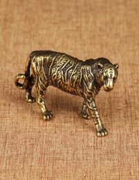 Chinese Zodiac brass Tiger Town desk ornaments01234567228034