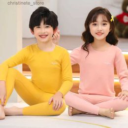 Pajamas Solid Thermal Underwear Children Clothing Sets Seamless Underwear For Boy Girl Pajamas Autumn Winter Kids Pyjamas Baby Sleepwear