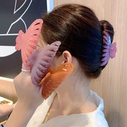 日本と韓国のInstagramスタイルミニマリストの大きなヘッドカーリーヘアクリップ、甘い気質、シャワーヘアクリップ、ハイエンドサメのクリップ5セット/ピース