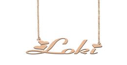 Loki name necklaces pendant Custom Personalised for women girls children friends Mothers Gifts 18k gold plated Stainless stee1360327