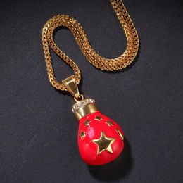 Fashion-Hip Hop Pendant Necklace American Chinese Flag Pendant Necklace Fashion Boxing Gloves Necklace Jewelry1925