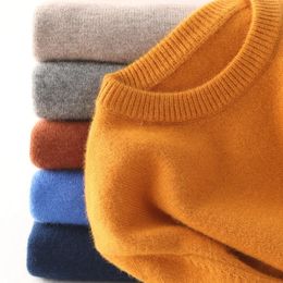 Mens Sweaters Cashmere Cotton Blend Pullover Men Sweater Autumn Winter Classic Solid Colour Jersey Hombre Pull Homme Man Knitted 231213