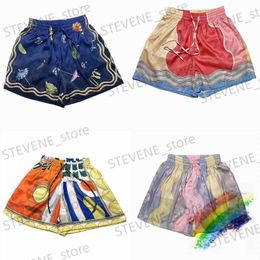 Men's Shorts 2023ss CASABLANCA Silk Shorts Men Women 1 1 Best Quality Drawstring Shorts Breeches T231214