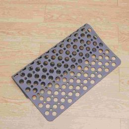 Bath Mats Bathroom Floor Mat Non- Suction Cups Circle Holes Pad Shower Carpet For Home- 53x53cm ( Grey )