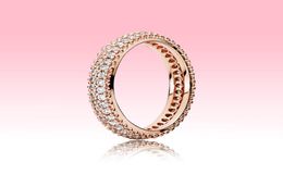 Elegant Pave Band Ring Full CZ diamond Women Wedding Rings summer Jewelry for Real 925 Silver Engagement RING with Original box6622113