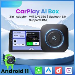 Car Mini Carplay Ai Box Wireless Carplay Dongle Android 11 Android Auto Adapter With Apps for Toyota Audi Benz TV Box