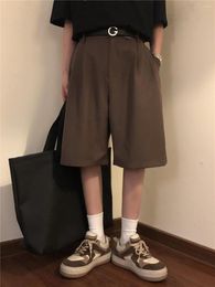 Men's Pants Cityboy Japanese Style Retro Coffee Colour Parka Shorts Casual Straight Loose Trousers Student Fashion Brand