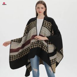 Scarves Fashion Birds Herringbone Stripes Multicolor Imitate Cashmere Cape Scarf Autumn Winter Women Long Stole Split Shawl Wraps Big