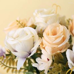 Decorative Flowers Artificial Plant Floral Arrangement Christmas Ornament Office House Room Decoration Flower Rose Bridal Wedding Bouquet