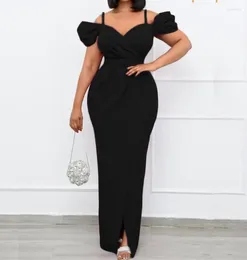 Casual Dresses Sexy Off Shoulder Slim Waist Office Lady Long Maxi For Women Summer Evening Party Dinner Dress Robes Elegant Vestidos