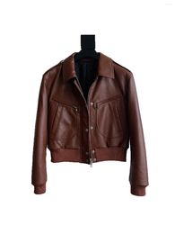 Women's Leather Jacket Fashion Personality Handsome Comfortable Versatile Warm 2024 Fall And Winter 1113