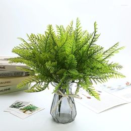 Decorative Flowers Pastoral Emulational Flower Grass Green Plants Ferns Plant Plastic Fake Leaves Single Persian For Living Room Decoration