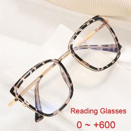Sunglasses Fashion Ladies Reading Glasses Spring Hinge Presbyopic Readers Eyeglasses Leopard Cat Eye Blue Light Filter Frame 3 5Su216p