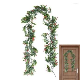 Decorative Flowers Artificial Green Vine Wall Hanging Plant Leaf Garland Multifunctional Vines Rattan Wreath For Outdoor Yard Spring Decor