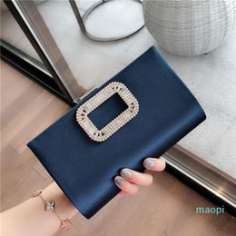 Designer- women's bag with pearl button soft evening bag handmade patchwork Colour fashion boutique lady handbag256d