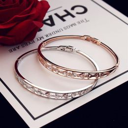 New trend 18k gold plated zircon bow female bracelet rose gold imitation white gold two-color delicate bracelet luxury temperament2471