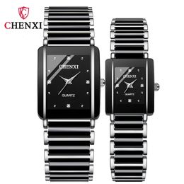 Wristwatches CHENXI Luxury Fashion Unique Ceramic Wrist Watch Men And Women Quartz Clock His Hers Watch Sets Gift Couple Items For Lovers 231213