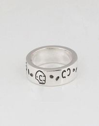 S925 silver skull ring vintage sterling silver elf ring men and women trend hiphop punk couple ring314Z2979967