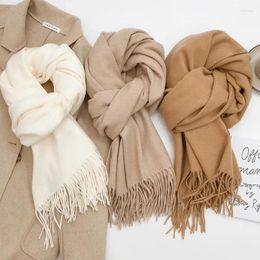 Scarves Style Cashmere Scarf Winter Women Female Pure Color Quality Tassels Wraps Shawl