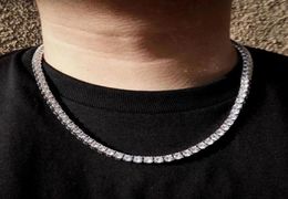 6mm Iced Out Tennis Gold Chain Necklaces Fashion Hip Hop Jewellery Necklace For man gift22466586929