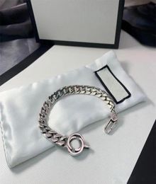 925 Sterling Silver Bracelet Unisex Designer Bracelets Luxury Cool Boy G Fashion Mens Women Men Chain Gift Couple Bracelets D210911432954