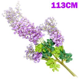 Decorative Flowers Ivy Of Vine 12 Bunches Artificial Wisteria Hanging Plastic Silk 110cm Pcs Flower Garland