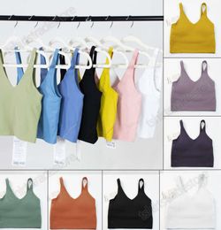 womens Classic lululemen Popular Fitness Bra Butter Soft Women Sport Tank Gym Crop Yoga Vest Beauty Back Shockproof With Removable Chest Pad wholesale Patchwork8e