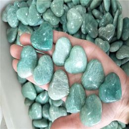 10 pcs green amazonite stone heart crystal heart Jewellery Making amazonite heart wedding return gift home dec crystal healing272i