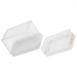 Plates 2 Pcs Fridge Butter Organizer Case Household Holder Cheeses Keeper Container Storage Holders Pp