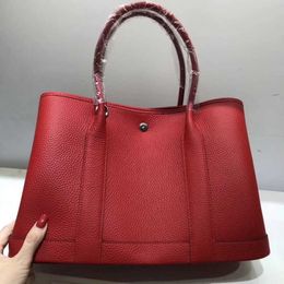 Top original wholesale Hremmss Party Garden tote bags online shop Head layer lychee patterned cowhide leather shoulder strap 25 30 36cm garden With Real Logo