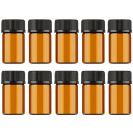 1ml 2ml 3ml Mini Amber Glass Essential Oil Reagents Refillable Sample Bottle Brown Glass Vials With Cap231P