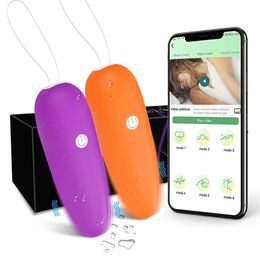 Vibrators Wireless Bluetooth App Mini Bullet Vibrator Female Clitoris Stimulator Remote Pantie Vibrating Love Egg Sex Toy for Women Couple 231213