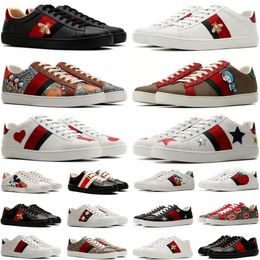 Mit Box Top Qualität Luxus Designer Schuhe Herren Damen Cartoons Freizeitschuh Biene Ace Echtes Leder Tiger Schlange Embroide MKTS Gucciism Schuhe gg