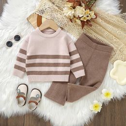 Clothing Sets Winter Infant Kids Girls Knitted Clothes Spring Autumn Long Sleeve Sweaters Tops Pants Toddler Outwear Sport Suits Costumes