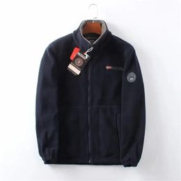 Men's Jackets Winter Polar Fleece Jacket Zipper Thermal Golf Wear Windbreaker ColdProof Thickened Warm Plush Coat Black Big Size 231214
