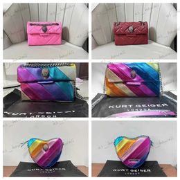 Evening Bags Kurt Geiger London Multi-Coloured Patchwork Crossbody Bags For Women UK Brand Designer Fashion Trend Handbag PU Shoulder Bag T231214