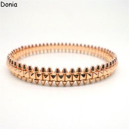 Donia Jewelry Luxury Bangle Exaggerated Shiny Rivet Titanium Steel Bracelet European and American Fashion Designer Bracelet236y