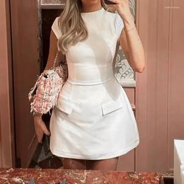 Casual Dresses Women Pretty Fashion A-line Dress Elegant Ladies Vintage Short Sleeve Mini Female Club Party Night Vestidos Streetwear