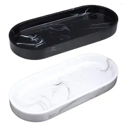 Bath Accessory Set Marble Pattern Storage Tray Resin Jewellery Display Plate Creative Shampoo