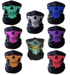 16in1 Multifunctional Skull Mask Halloween Half Face Masks Sports Magic Scarf Headband Headwear Neckerchief for OutdoorWhite5594119