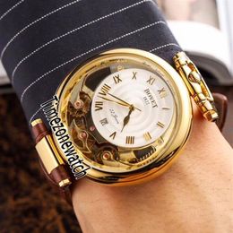 Bovet Amadeo Fleurier Grand Complications Virtuoso Skeleton Automatic Date Yellow Gold Gold Dial Mens Watch Brown Leather Timezone266C