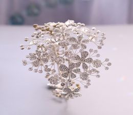 TRiXY H273 Delicate Bridal Headband Wedding Hair Jewelry Sparkly Wedding Tiara and Crown Floral Headpieces for Bride Bridesmaids W3818847