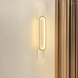Wall Lamps Grille Lamp Modern Simple Creative Light Luxurious Strip Living Room TV Background Bedroom Bedside Aisle LED