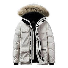 Men's Fur Faux Brand Winter Down Jacket Men Collar Thick Warm Coat Man Vintage Hooded Parka Windbreaker 2023 231214