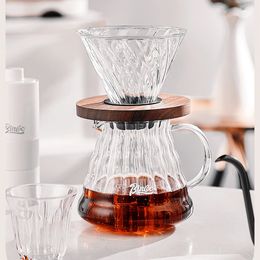 Coffee Pots Dripper 600ml Pot Server Maker Brewing 12Pc with Glass Philtre Cup Funnel Drip Coffeeware Set 231214