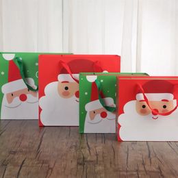 Gift Wrap 10 Pieces/Lot Christmas Korean Gift Bag Cartoon Christmas Tote Bag Large Size Christmas Eve Paper Bag 31x12x27cm 231214