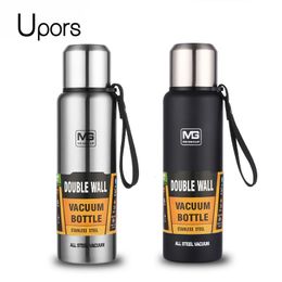 Water Bottles UPORS Large Capacity Stainless Steel Thermos Portable Vacuum Flask Insulated Tumbler with Rope Thermo Bottle 500/700/1000/1500ml 231213
