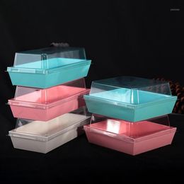 Gift Wrap 200pcs High Quality Sandwich Box Space Cover Kraft Paper Plastic Boxes Custle Cake Packing13057