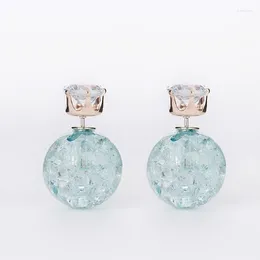 Stud Earrings YFJEWE High Quality Double Faced Crystal Earring Elegant Temperament 8 Colors #E104