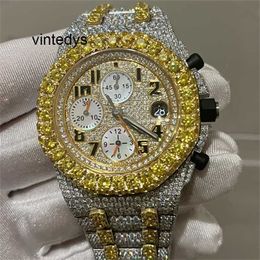 Watches for Men Top Watch Gold Stones New Version Silver Test Moissanite Vvs Diamonds Automatic Movement